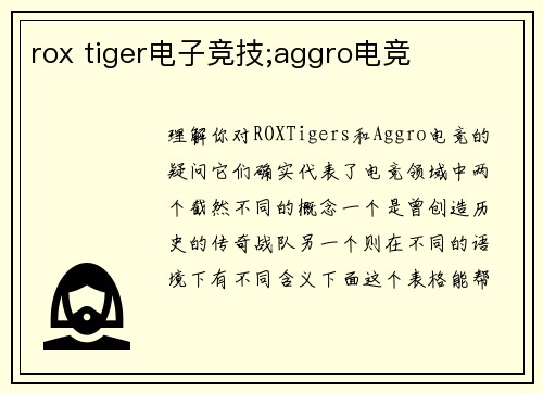 rox tiger电子竞技;aggro电竞
